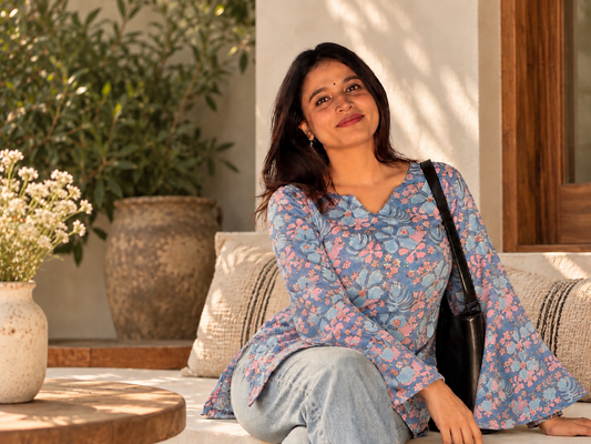 Meher, Your everyday floral kurti, made for office days, college and everything in between.